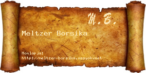 Meltzer Borsika névjegykártya